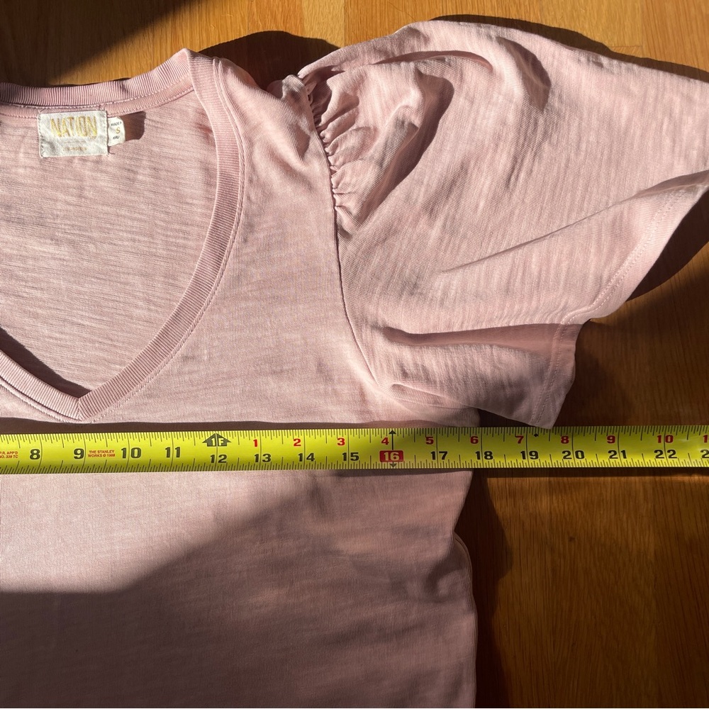Pink puff sleeve tee shirt dress by Nation Size S